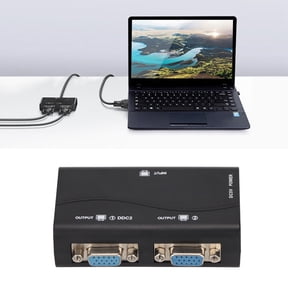 HD VGA Splitter For Dual Monitors, 1080P Screen Mirroring Extension, Includes USB Cable