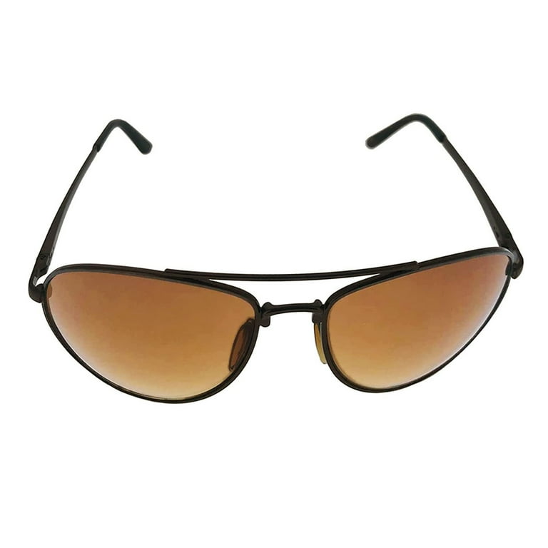 HD Vision Aviators Sunglasses UV Protect Color Lenses Stylish Unisex Adult Bronze 2 Pack One Size