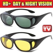 HD Vision Sunglasses Set of 2 Day Night Sunglasses Wrap Around As Seen On TV