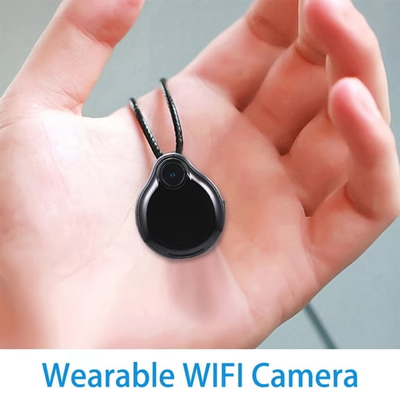 [HD Waterdrop Camera] 1080P HD WiFi Waterdrop Camera - Wearable Mini Necklace Pendant Cam with Video Recording - Wireless Nanny Cam for Home Security & Indoor