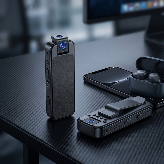 HD Wearable Body Camera: 180 Rotatable Lens 4K Recorder with Night Vision for Sports, Delivery, Travel