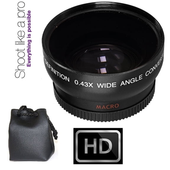 HD Wide Angle w/Macro Lens For Olympus Pen E-PL6 E-PL7 OM-D E-M5 E-M10 Mark II (37mm Compoatible)