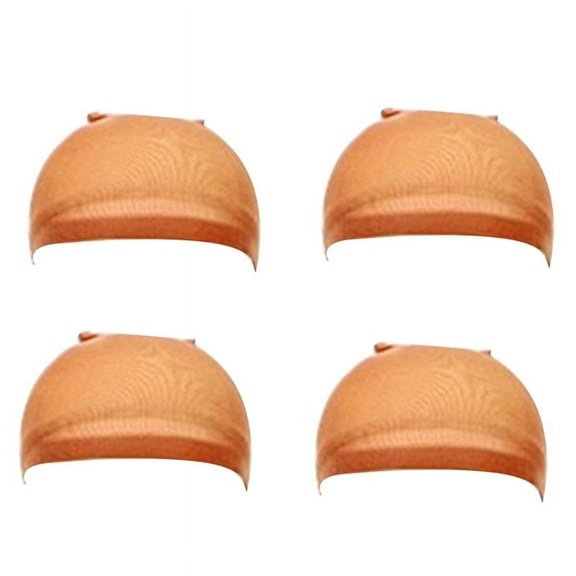 HD Wig Cap Stocking Transparent Thin Nylon Multifunctional Convenient Covers,Brown 4 Pcs