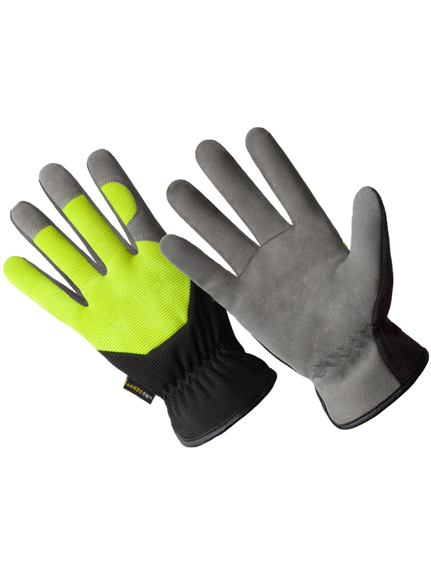 HD0002-M, Hi-Dexterity Multi-Purpose Synthetic Leather Gloves,  Hi-Viz Spandex Back, Slip-On Style