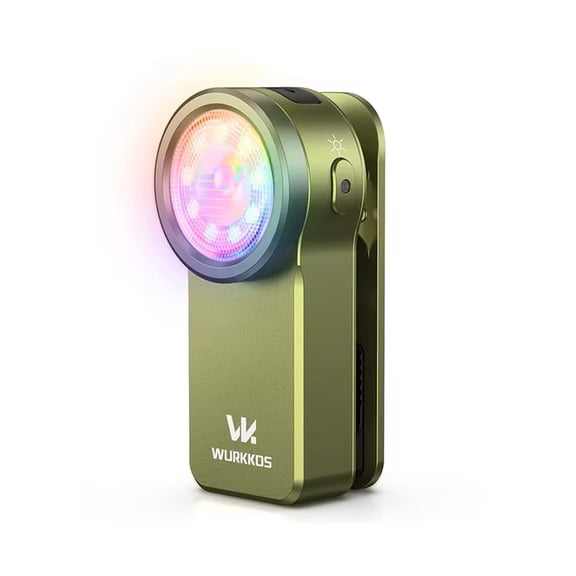 HD03 USB-C Rechargeable 680LM Mini Clip FlashlightPortable EDC Pocket Torch with MagnetSpotlight/Floodlight/RGB Multi-Mode Light-Green