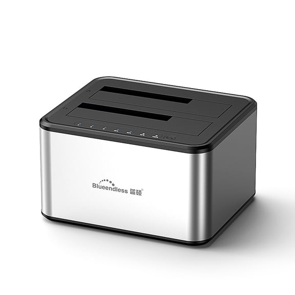 HD07A Dual Bay USB 3.0 to SATA Hard Drive Docking Station with Offline Clone, for 2.5"/3.5" HDD SSD, Up to 40TB, 12V/3A Adapter, Aluminum