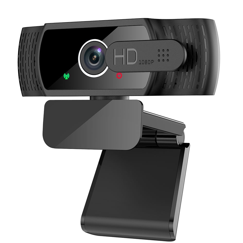 HD1080P Webcam with Microphone, Automatic Light Correction, USB PC Webcam with Cover, 110° Wide Angle, PC Camera for PC, Laptop, Computer, Linux, Mac