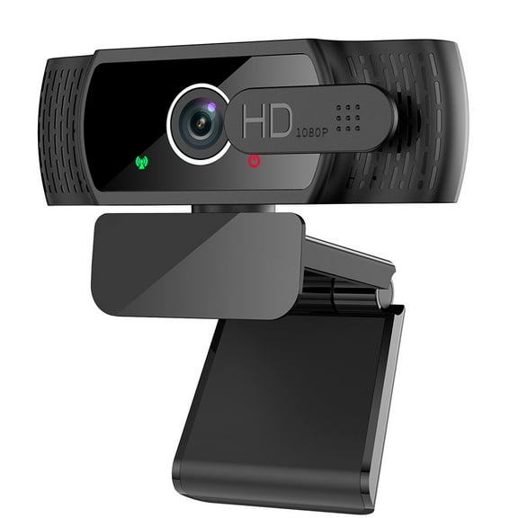 HD1080P Webcam with Microphone, Automatic Light Correction, USB PC Webcam with Cover, 110 Wide Angle, PC Camera for PC, Laptop, Computer, Linux, Mac