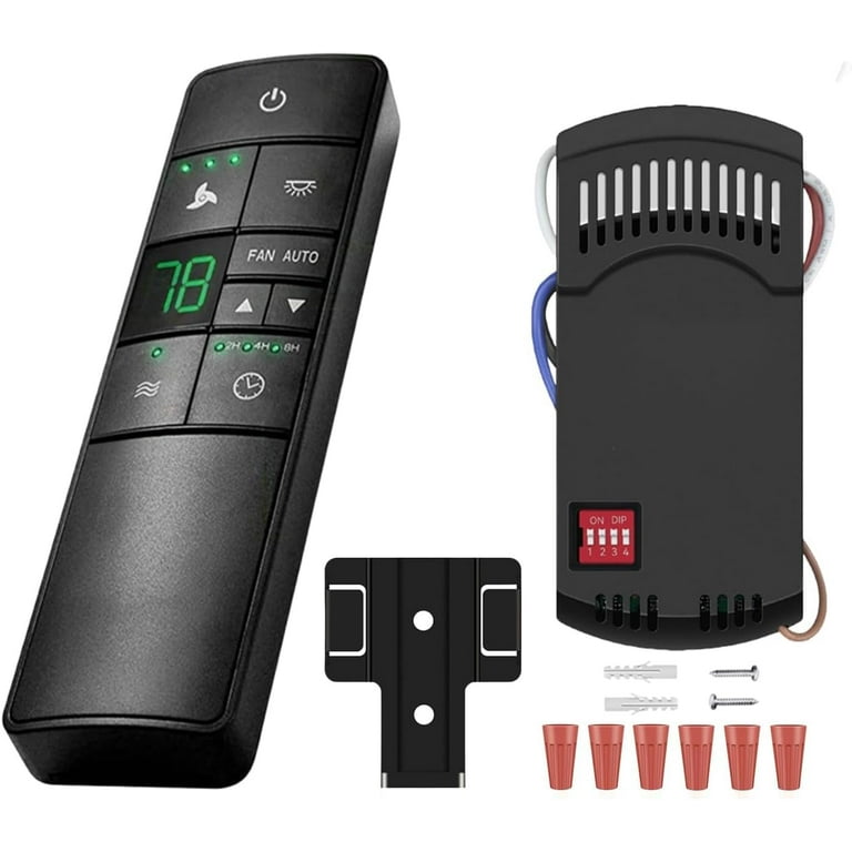Universal Ceiling Fan Remote Control Kit With Thermostat – 3-Speed, Light Dimmer, Timer For Hampton Bay, Hunter & More