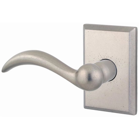 HDARCLRSR492 Half Dummy Left Hand Arch Lever and Rustic Square Rose White Bronze Finish