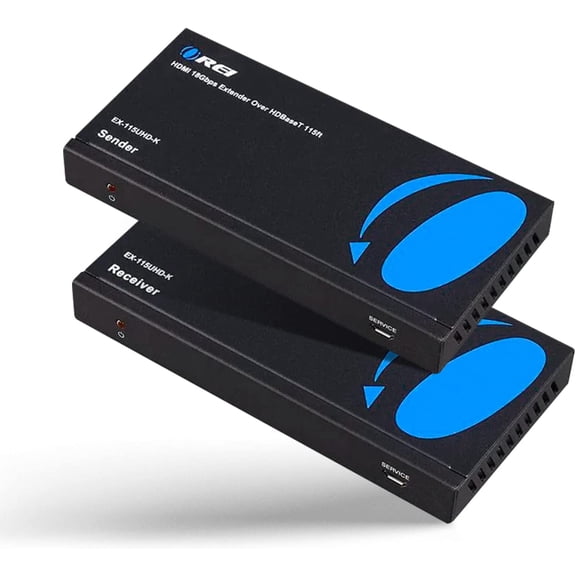 HDBaseT 4K 60Hz HDMI Extender Over Cat5e/6 Ethernet LAN Cable - Up to 115 Ft IR, CEC, RS-232, PoC