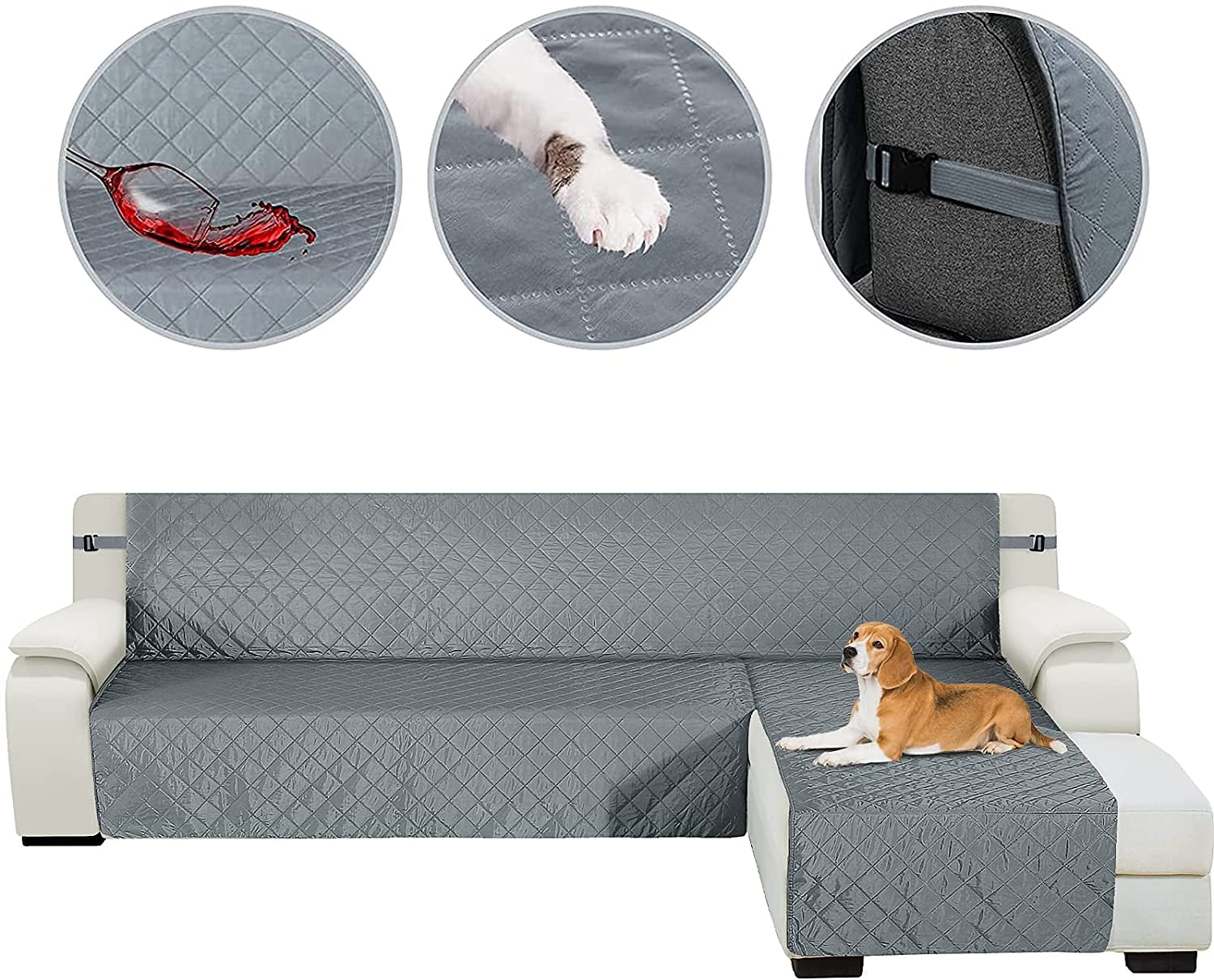 HDCAXKJ Sectional Couch Covers for Dogs 3Pieces Water Resistant L