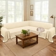 thumbnail image 1 of HDCAXKJ Washable L Shape Sofa Covers Reversible Sectional Couch Covers Corner Sofa Slipcovers Blankets Sofa Cover for Living Room Home Decor,91"x276",Khaki, 1 of 10