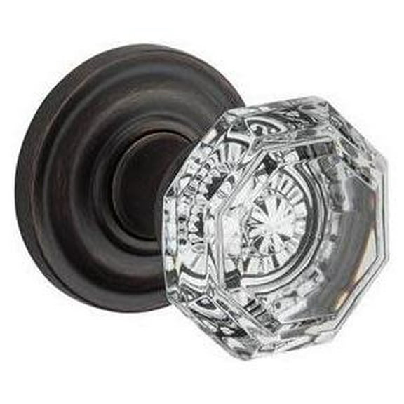 HDCRYTRR112 Half Dummy Crystal Knob and Traditional Round Rose Venetian Bronze Finish