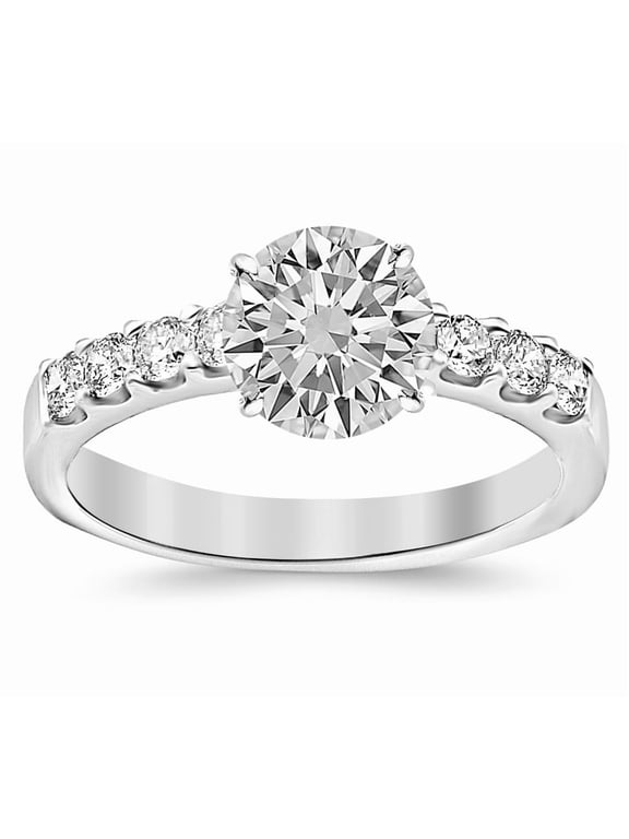 HDD 18K 2 to 10 Carat Lab Grown EXCELLENT CUT 6 Prong Solitaire Round Cut IGI CERTIFIED Diamond Engagement Ring (D-E Color VS1-VS2 Clarity) Platinum 2.5 Carat Size-5