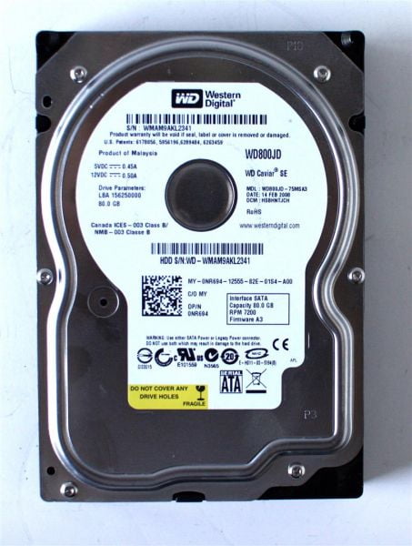 WD400JD-75HKA1, DCM HSBACTJCA, Western Digital 40GB SATA 3.5 Hard Drive Western Digital WD400JD-75HKA1 SATA 40GB Hard Drive 0U3975 DCM