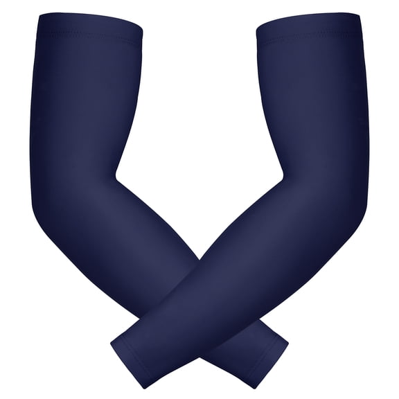 HDE Arm Compression Sleeves for Kids Youth Sports Basketball Shooting Navy Blue 2 Count - L