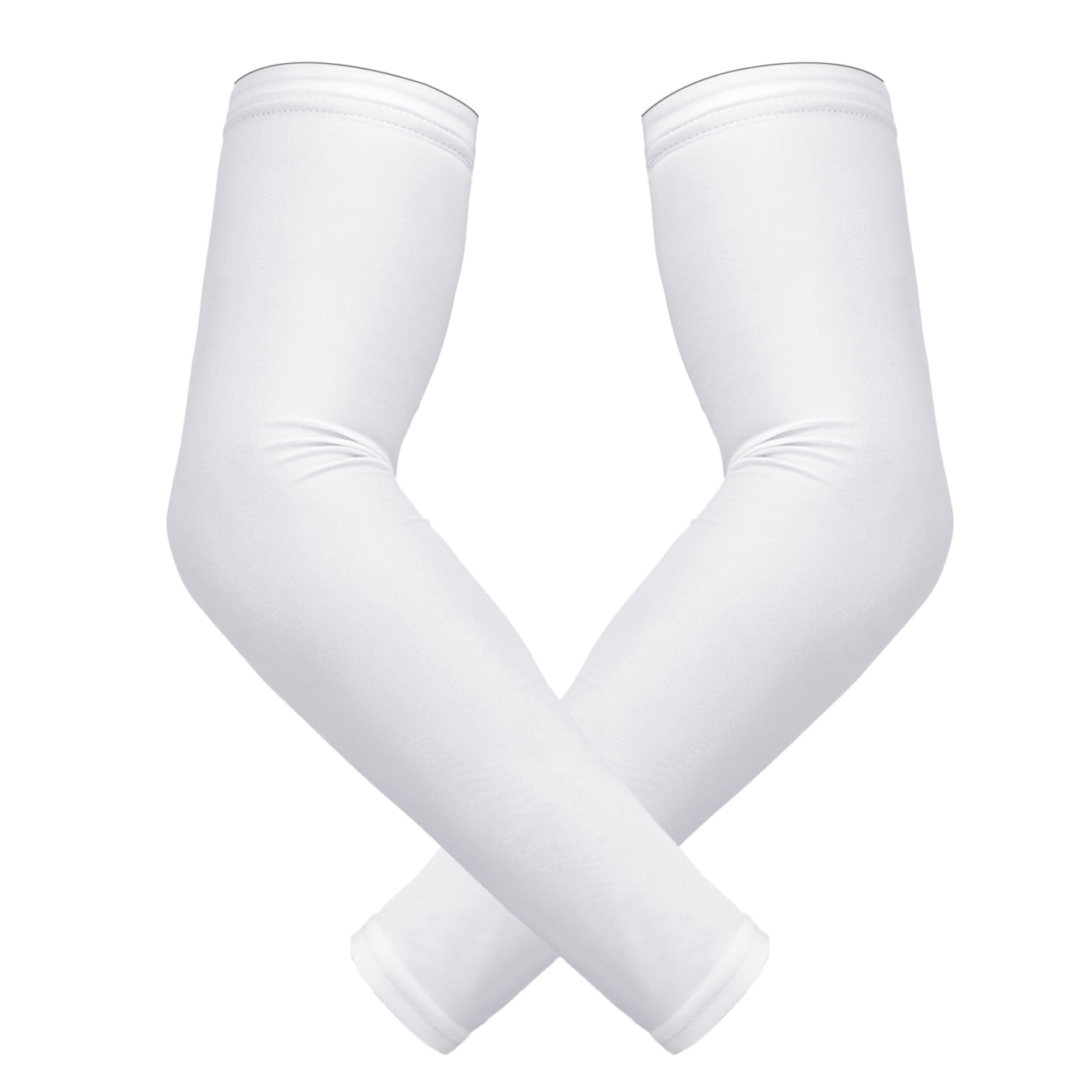 HDE Arm Compression Sleeves for Kids Youth Sports Basketball Shooting White  2 Count - L