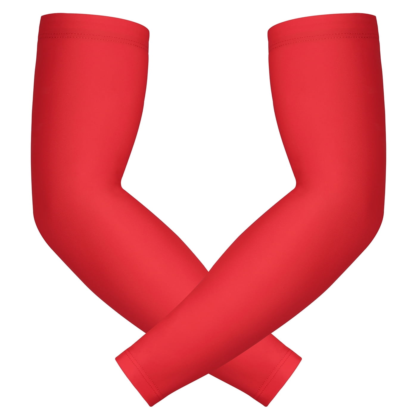 HDE Arm Compression Sleeves for Kids Youth Sports Basketball Shooting Red 2 Count - S