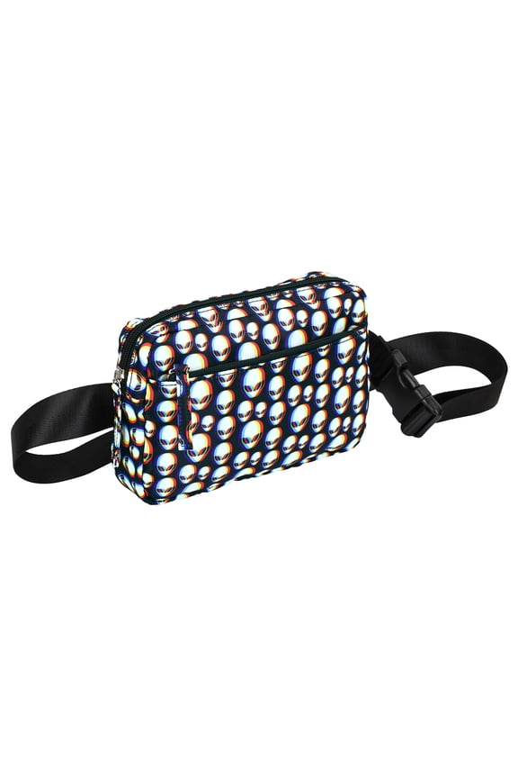 Belt Bag 2L Fanny Pack Cross Body with Adjustable Strap 3D Alien