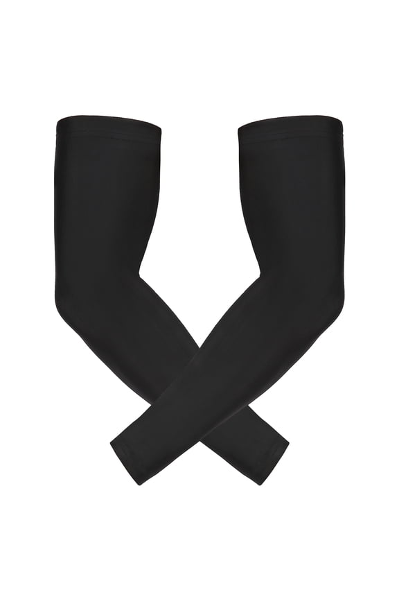 Arm Compression Sleeves for Kids Youth Sports Basketball Shooting Black 2 Count - M