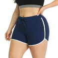 thumbnail image 1 of HDE Blue Plus Size Yoga Shorts for Women Athletic Workout Bottoms Size 1X, 1 of 5