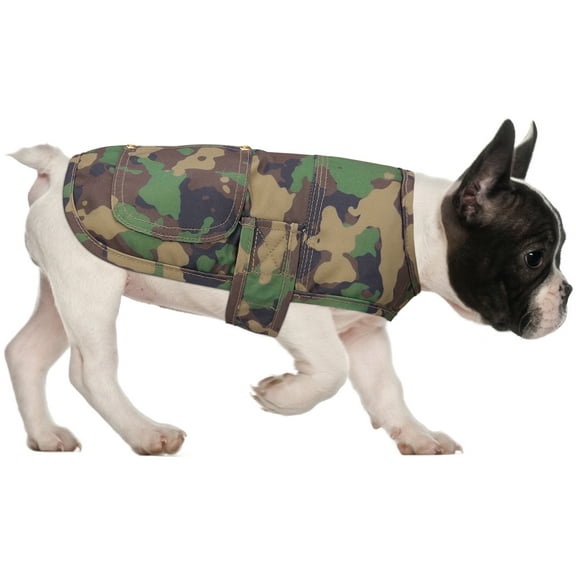 HDE Canvas Dog Vest Waterproof Jacket Cold Weather Coats for S-XL Dogs Duck Camo M