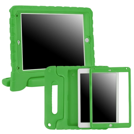 HDE iPad 2017 9.7-inch Bumper Case for Kids Shockproof Hard Cover Handle Stand with Built in Screen Protector for 5th Generation Apple iPad 9.7 inch (Green, March 2017 Release)