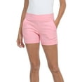 thumbnail image 1 of HDE Chino Shorts for Women, Elastic High Waisted Casual Shorts, Pink 2X, 1 of 6