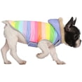thumbnail image 1 of HDE Dog Puffer Jacket Fleece Lined Winter Coat with Harness Hole Pastel Rainbow M, 1 of 7
