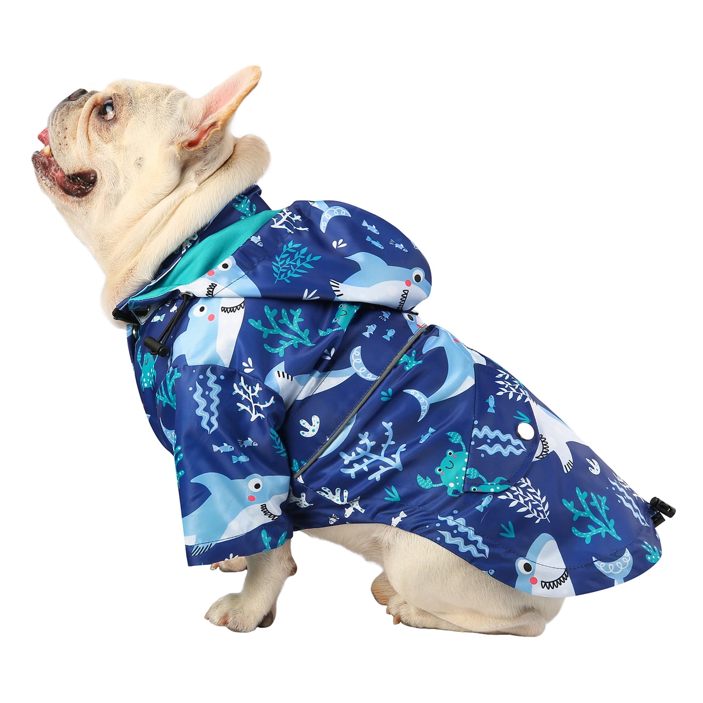 HDE Dog Raincoat Double Layer Zip Rain Jacket with Hood for Small