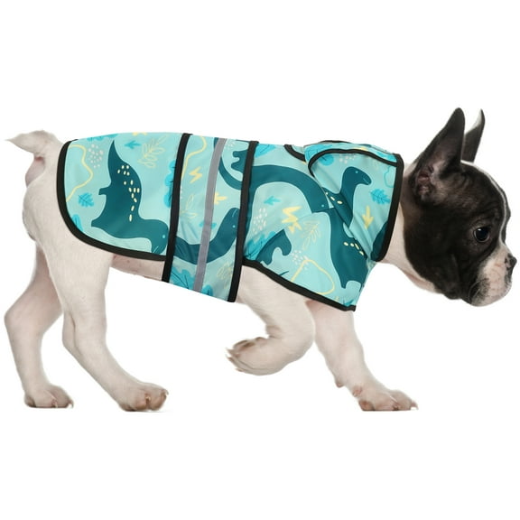 HDE Dog Raincoat Hooded Slicker Poncho for Small to X-Large Dogs and Puppies Dinosaurs M