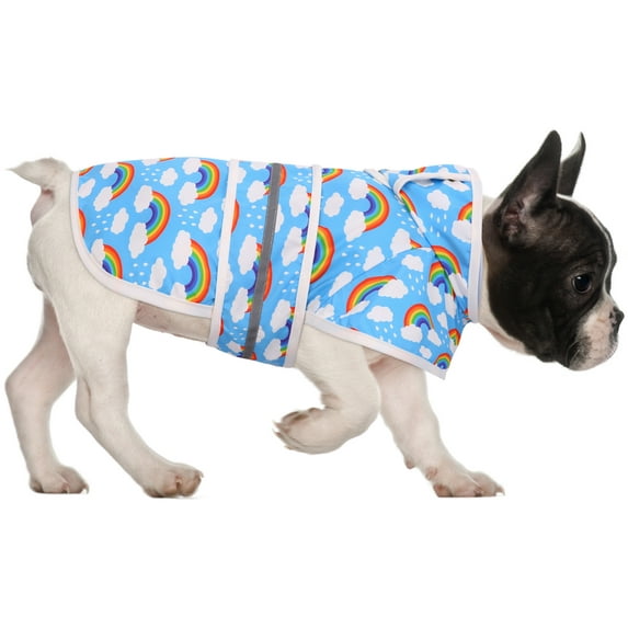 HDE Dog Raincoat Hooded Slicker Poncho for Small to X-Large Dogs and Puppies Rainbows S
