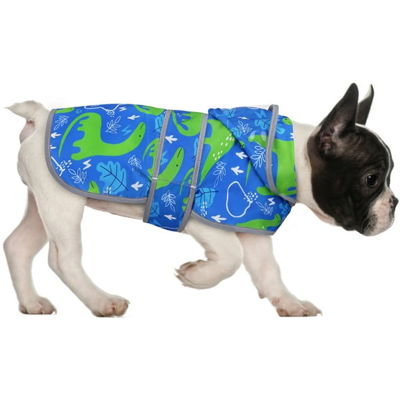 HDE Dog Raincoat with Clear Hood Poncho Rain Jacket for Small Medium Large Dogs Dinosaurs S