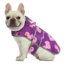 HDE Dog Raincoat with Clear Hood Poncho Rain Jacket for Small Medium Large Dogs Ducks Purple S