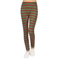 thumbnail image 1 of HDE Girl's Leggings Holiday Stretchy Full Ankle Length Stripe and Black Tights Red Green Stripes 6, 1 of 3