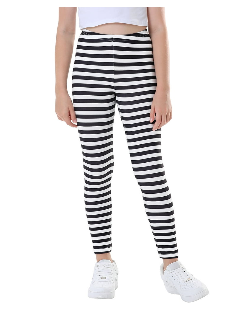 HDE Girl's Leggings Holiday Stretchy Full Ankle Length Striped