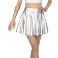 thumbnail image 1 of HDE Girl's Metallic Skater Skort Dance Athletic Shiny Holographic Scooter Skirt, 1 of 6