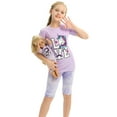 thumbnail image 1 of HDE Girls Unicorn Pajamas with Matching Doll Outfit Cotton Pajama Set for Girls Unicorn Love 8, 1 of 7
