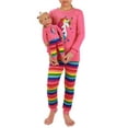 thumbnail image 1 of HDE Girls Unicorn Pajamas with Matching Doll Outfit Cotton Pajama Set for Girls Unicorn Rainbow Stripes 12, 1 of 7