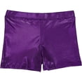thumbnail image 1 of HDE Gymnastics Shorts for Girls Dance Short Glitter Sparkle Tumbling Bottoms 7-8 Purple Glitter, 1 of 4