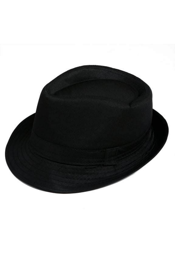 Kid's Short Brim Trilby Fedora Hat (Black)