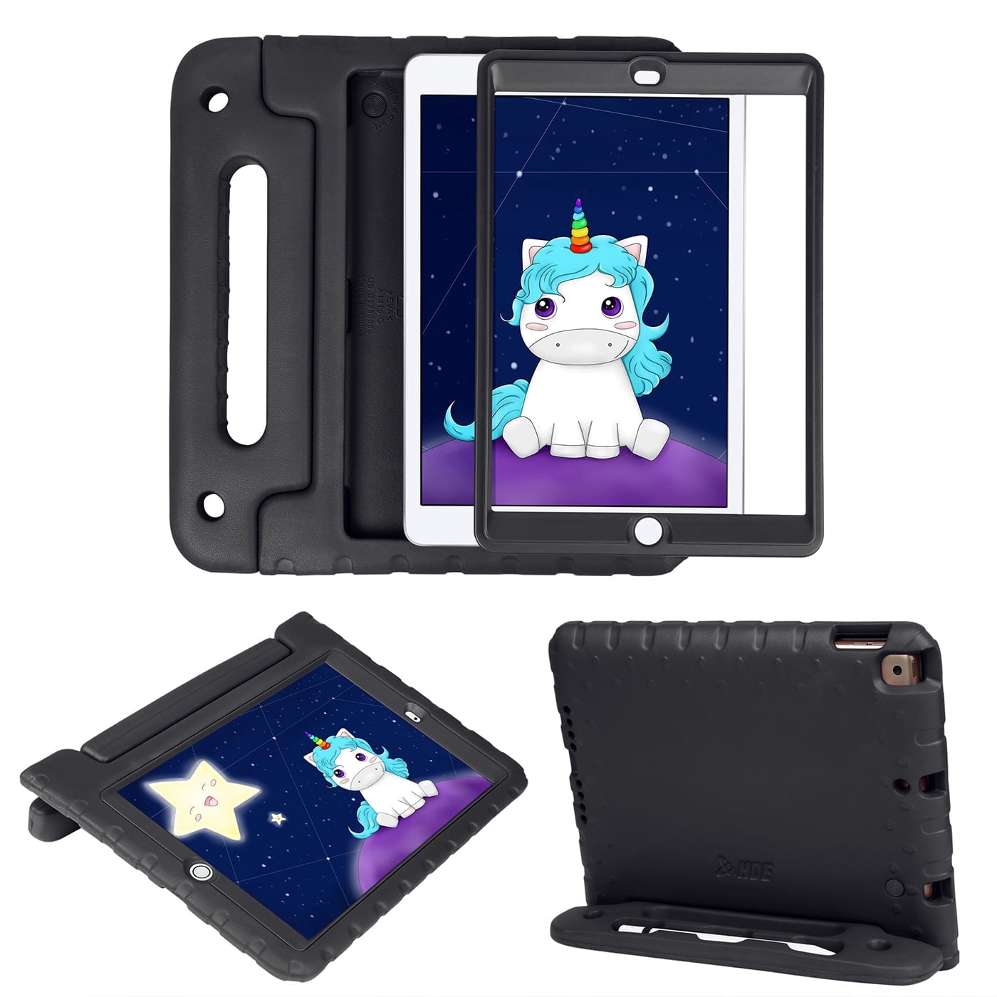 HDE Kids iPad Case with Built-In Screen Protector for 2021 9th Generation iPad 10.2 Inch, 2020 8th Gen, 2019 7th Gen, Black
