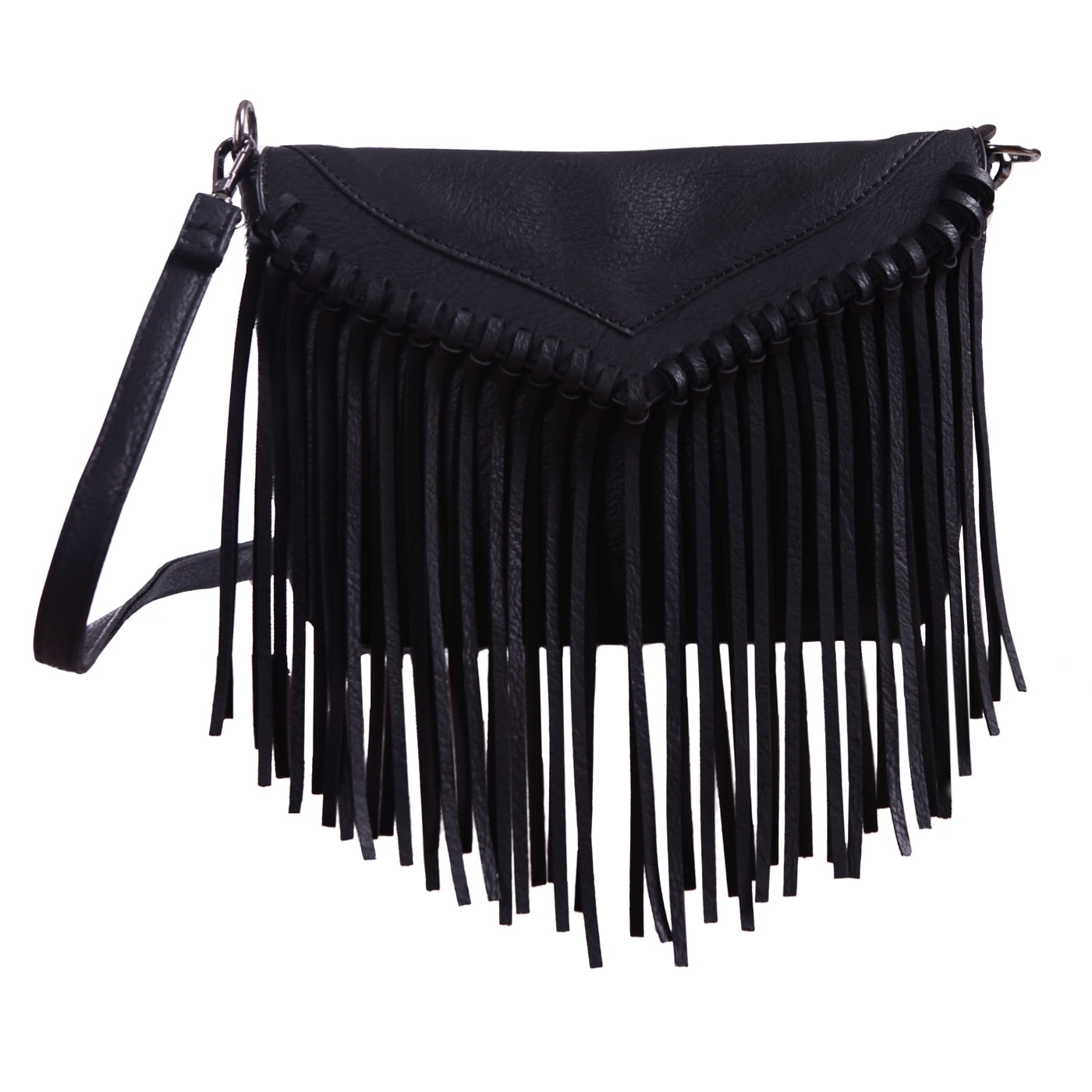 black Fringe purse, Western leather handbag with fringe. : Handmade  Products - Amazon.com