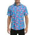 thumbnail image 1 of HDE Mens Hawaiian Christmas Button Down Shirts S-5XL Short Sleeve Tropical Shirt Pool Santa - 5XL, 1 of 6