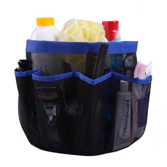 HDE Packable Mesh Shower Bag Caddy [Quick Dry] Bathroom Carry Tote Toiletry and Bath Organizer for College Dorms, Gym, Camping, and Travel (Blue)