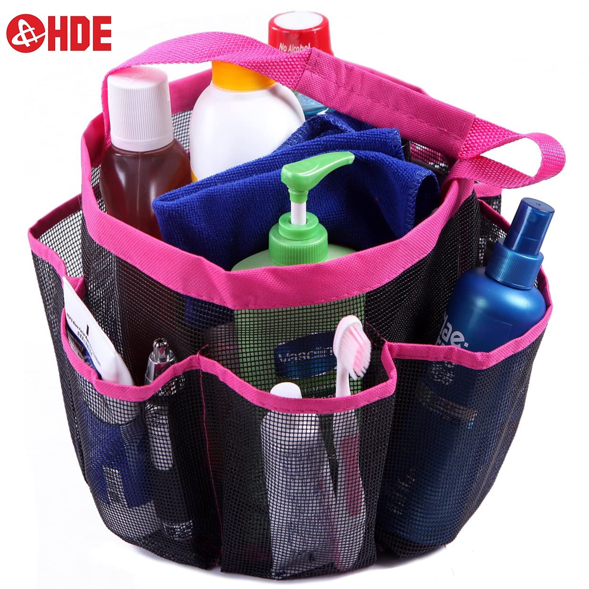 HDE Mesh Shower Bag Caddy Bath Organizer Pink 