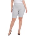 thumbnail image 1 of HDE Plus Size Bermuda Shorts Mid Rise 10" Inseam Pull On Shorts with Pockets Cool Gray 3X, 1 of 6