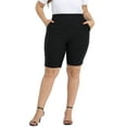 thumbnail image 1 of HDE Plus Size Bermuda Shorts for Women with Pockets Black 4X, 1 of 6