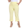 thumbnail image 1 of HDE Plus Size Pull On Capris for Women Pale Yellow - 2X, 1 of 6